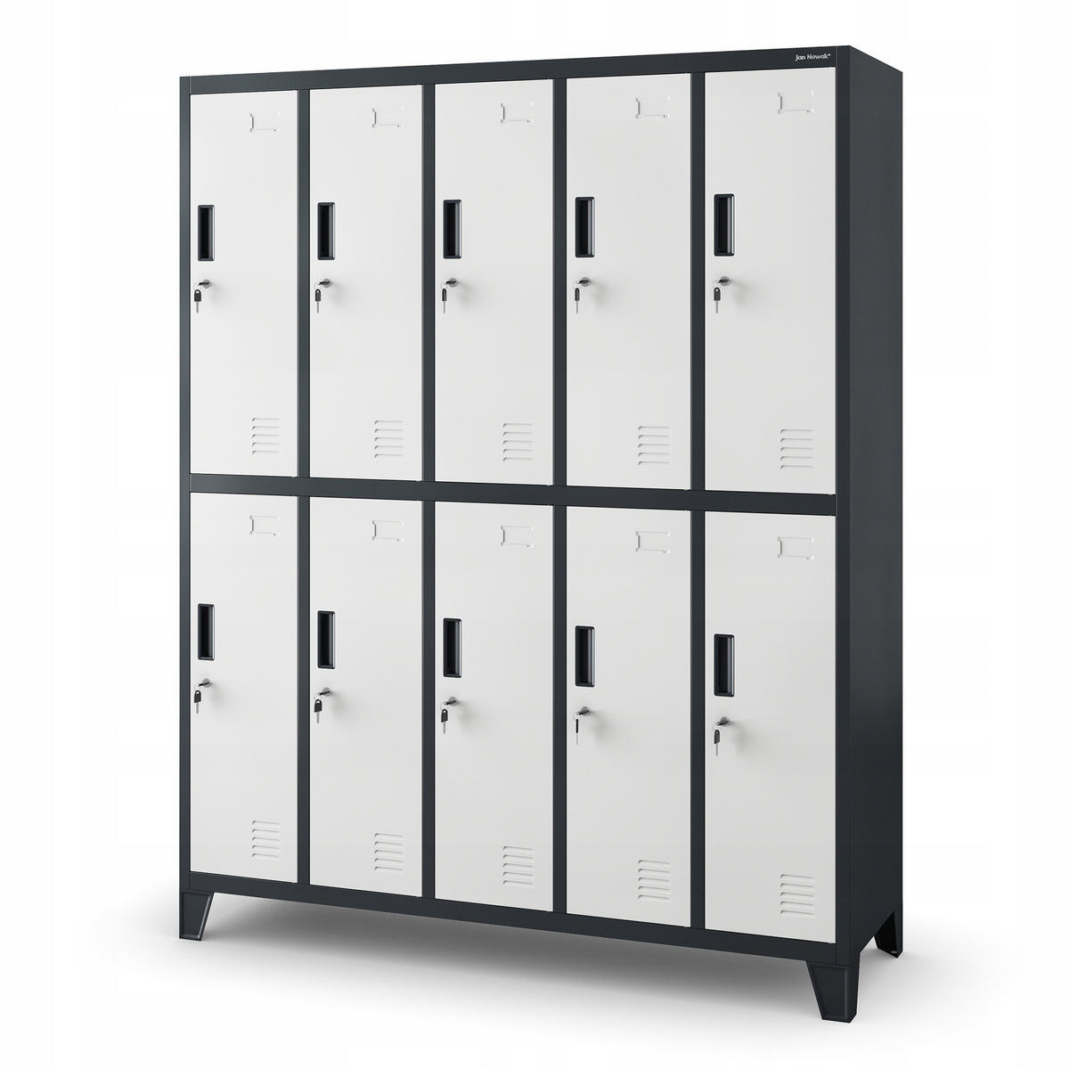 SCHLIESSFACHSCHRANK Bartek - Anthrazit/Weiß, Metall (136/172/45cm) - Jan Nowak