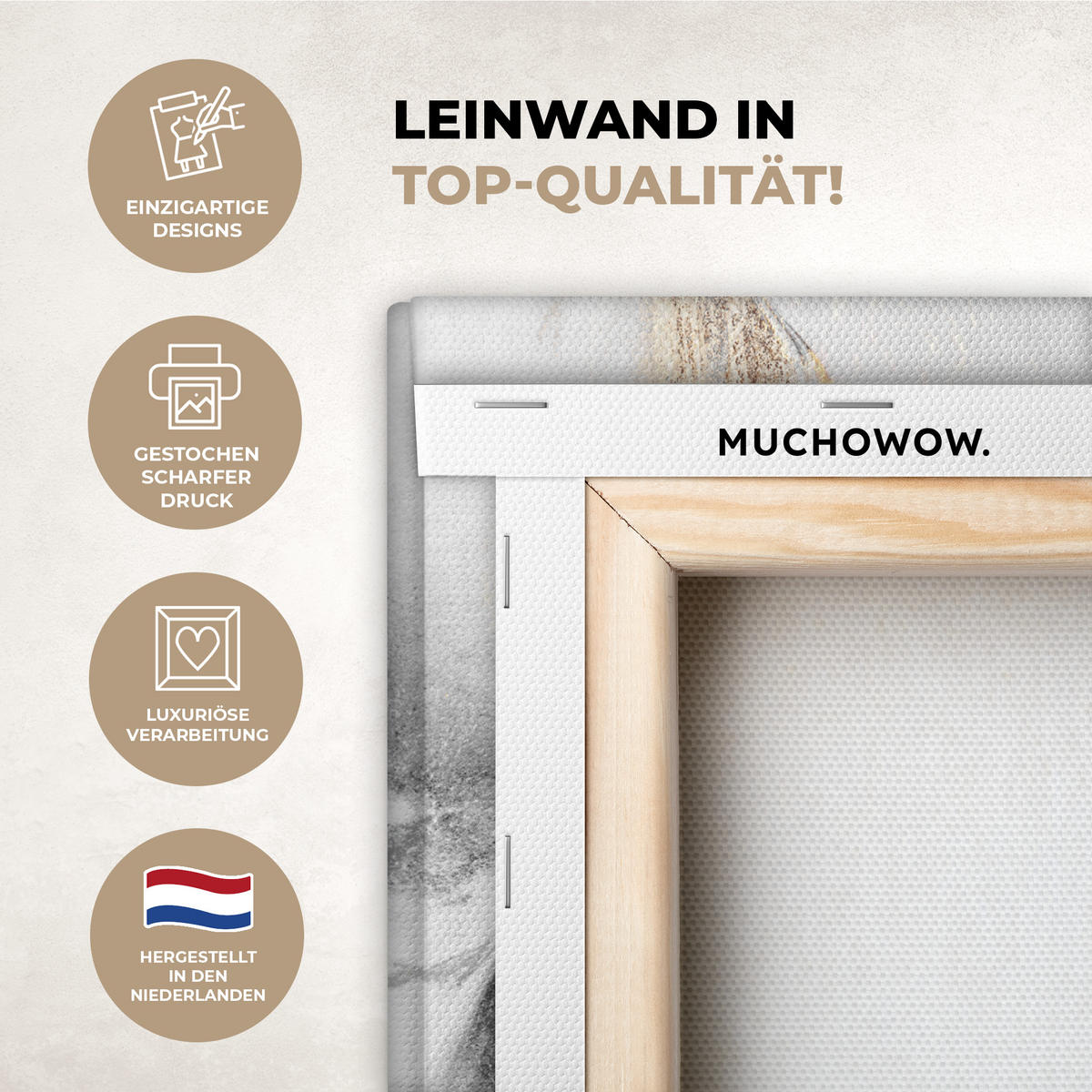 LEINWANDBILD Luxus - Abstrakt - Gold - Weiß 20x30 cm - Goldfarben, Textil (20/30cm) - MuchoWow