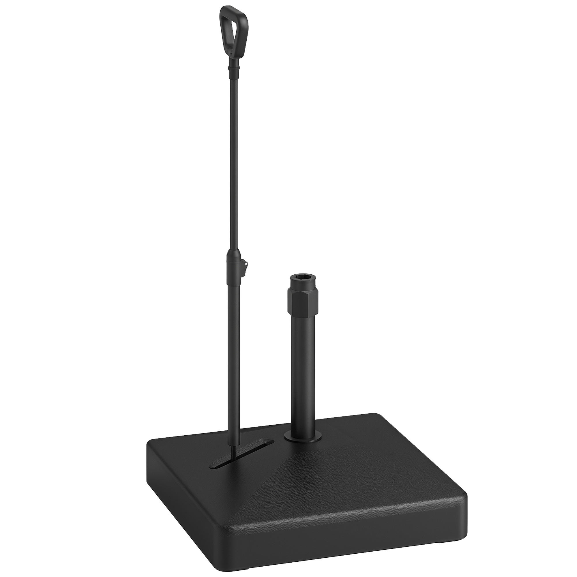 SONNENSCHIRMSTÄNDER Schwarz mit Rollen befüllbar 60/60/104 cm - Schwarz, Kunststoff (60/60cm) - PANGIVO