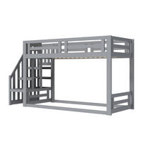 HOCHBETT 90/200 cm aus Massivholz mit Stauraumleiter in Grau - Grau, Holz (90/200cm) - BEAOK