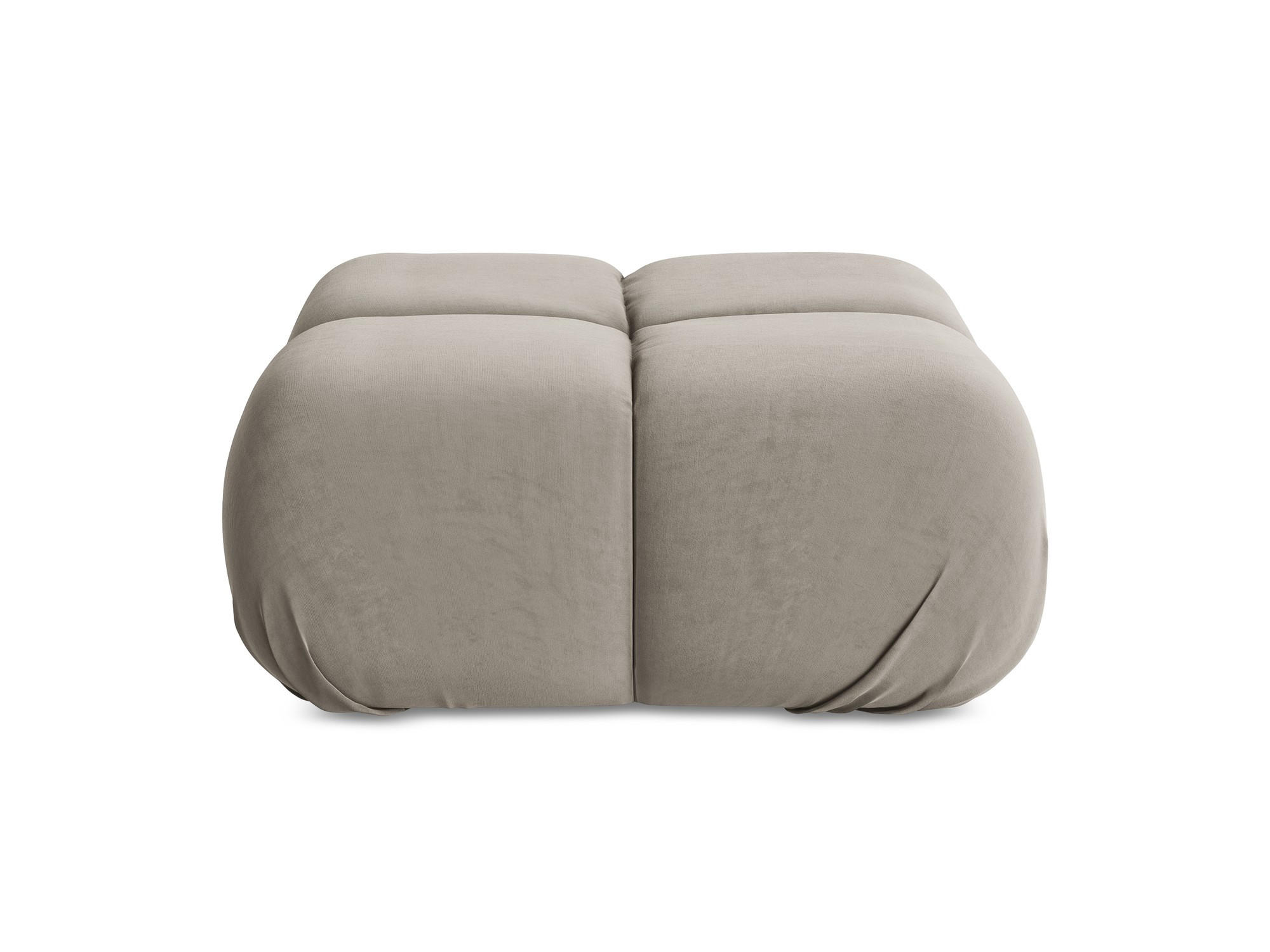 POUF Samt Stoff Grau - Taupe/Lila, Kunststoff/Textil (95/41/95cm) - Makamii