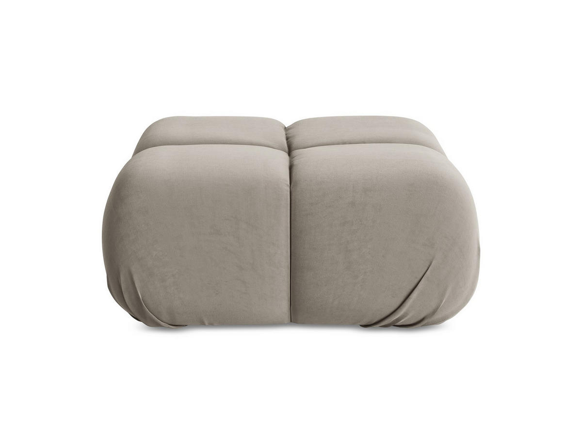 POUF Samt Stoff Grau - Taupe/Lila, Kunststoff/Textil (95/41/95cm) - Makamii