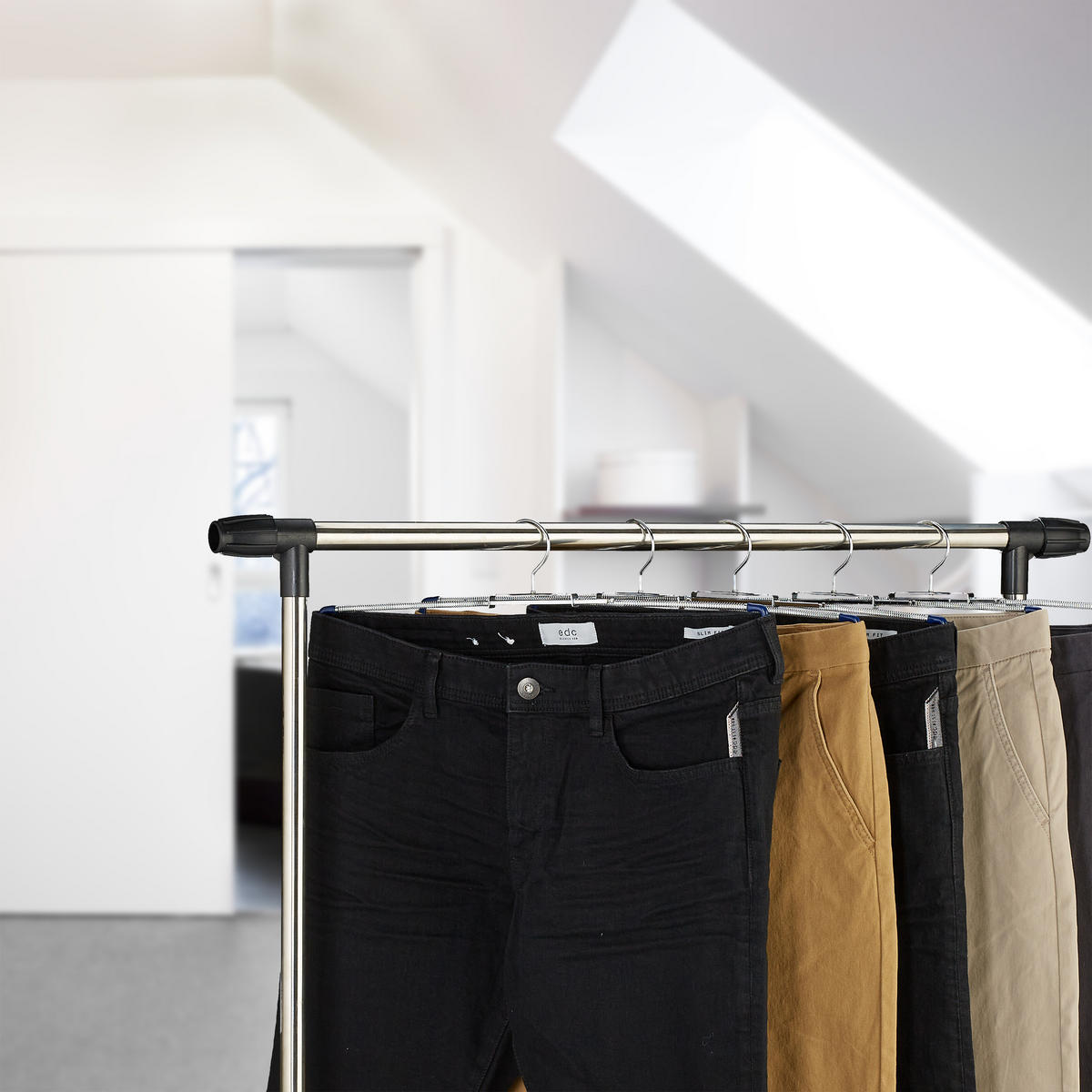 10XSPONKA za hlače - srebrne barve, kovina/umetna masa (50/11/1.2cm) - Relaxdays