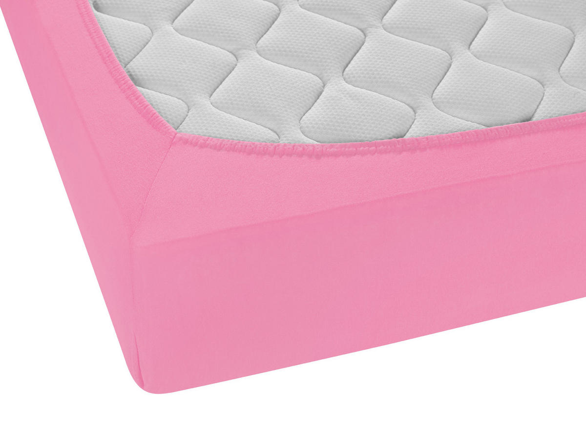 SPANNBETTTUCH Premium Jersey pink, 60x120 cm - 70x140 cm - Pink, Textil (70/140cm) - biberna