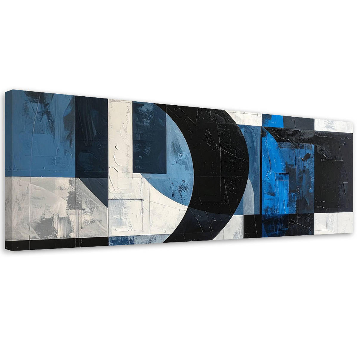 LEINWANDBILD 3D und geometrisch 150x50cm - Blau, Textil (150/50cm) - Feeby