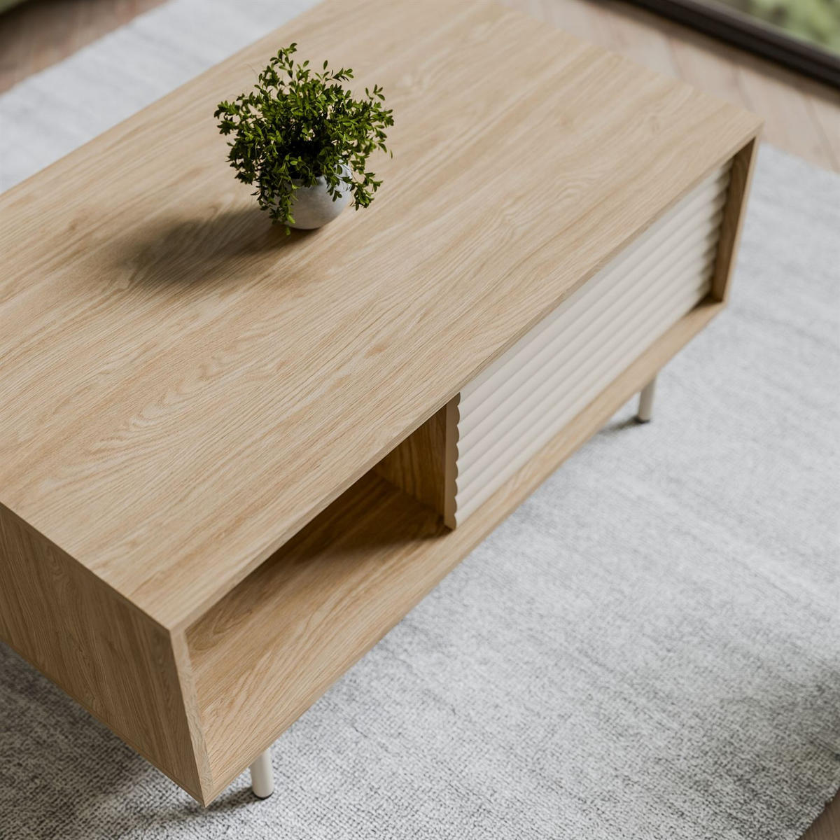 COUCHTISCH FLORENCE mit Stauraumn - Kaschmir, Holzwerkstoff (60/100/47cm) - Lookway