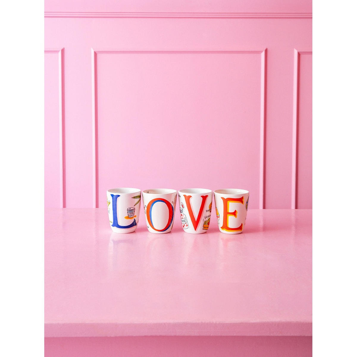 BECHER Love Letter L in Bunt - 350 ml - Multicolor, Keramik (0.35L) - Blond Amsterdam