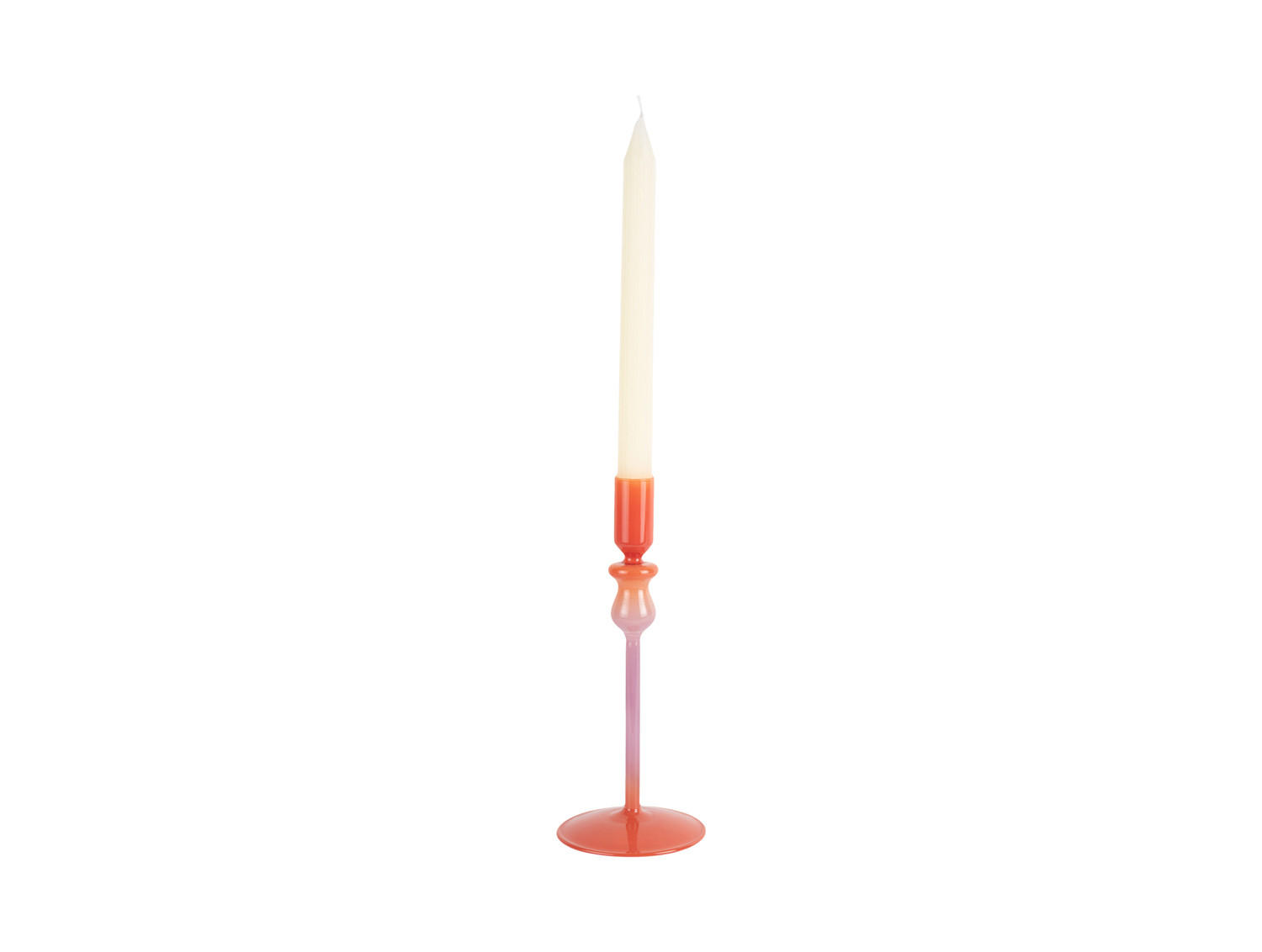 KERZENHALTER Duo Colores Orange 9.3/9.3/23 cm - Orange, Glas (9.3/23/9.3cm) - Present Time