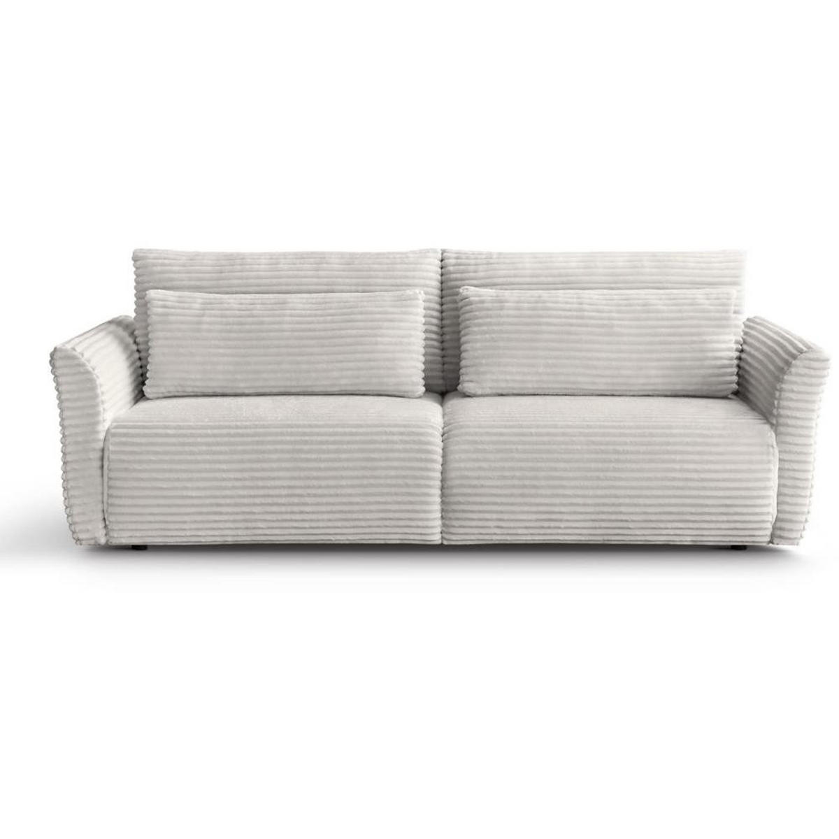 SCHLAFSOFA Samir 3-Sitzer beige - Beige/Schwarz, Kunststoff/Textil (240/92/108cm) - Beautysofa