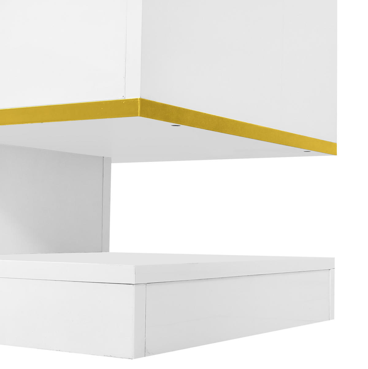LOWBOARD 180/38/45 cm in Weiß mit Gold aus Holzwerkstoff mit LED-Beleuchtung - Weiß, Holzwerkstoff (38/45/180cm) - OKMYHOME