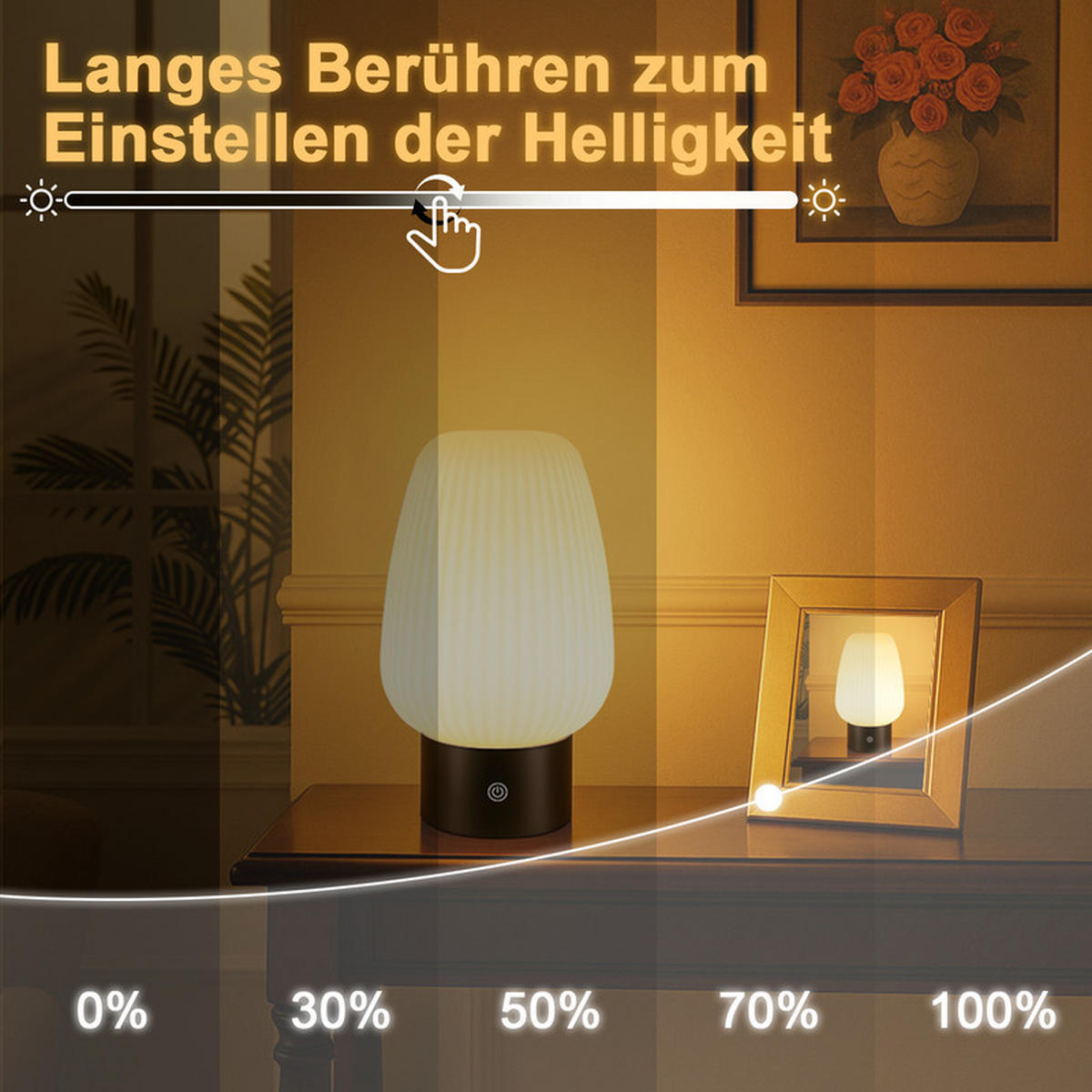 LED-TISCHLEUCHTE BUCKLEY Ⅲ 21/13/9 cm - Weiß, Glas (21/13/9cm) - Nettlife