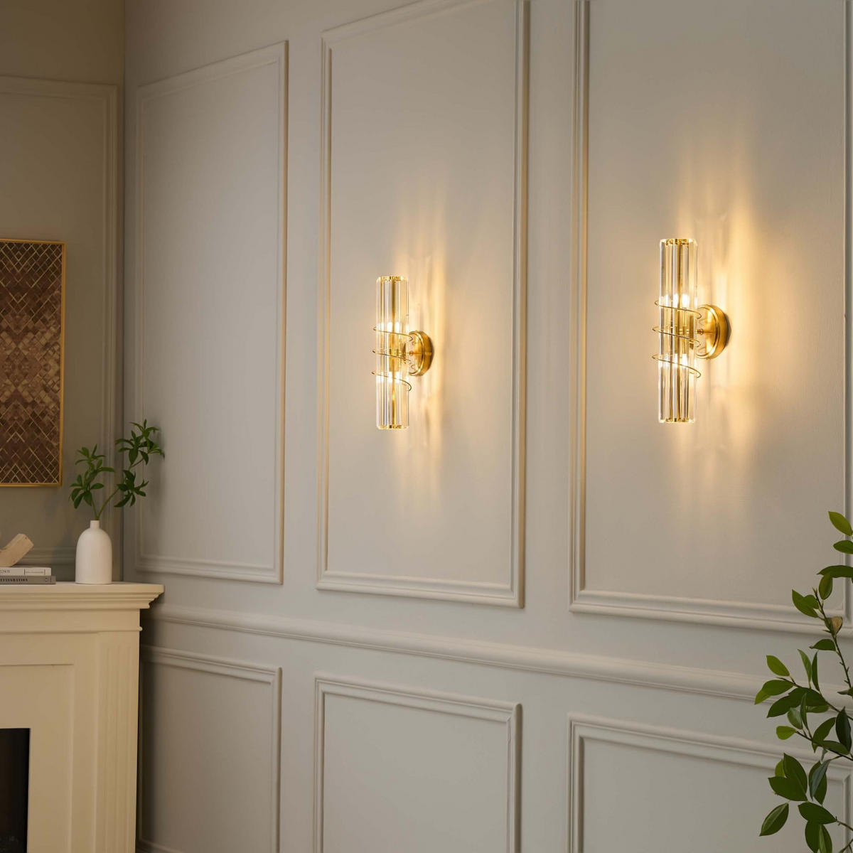 WANDLEUCHTE Daryna, Transparent und Messing, 40cm - Transparent, Glas (12/40/12cm) - KOSILUM