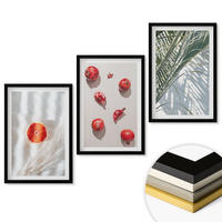 WANDBILDER 3er-Set - 40x60 cm Schwarzer Rahmen - Feiertagspalmenfrüchte - Schwarz, Kunststoff (40/60cm) - ArtPrintCave
