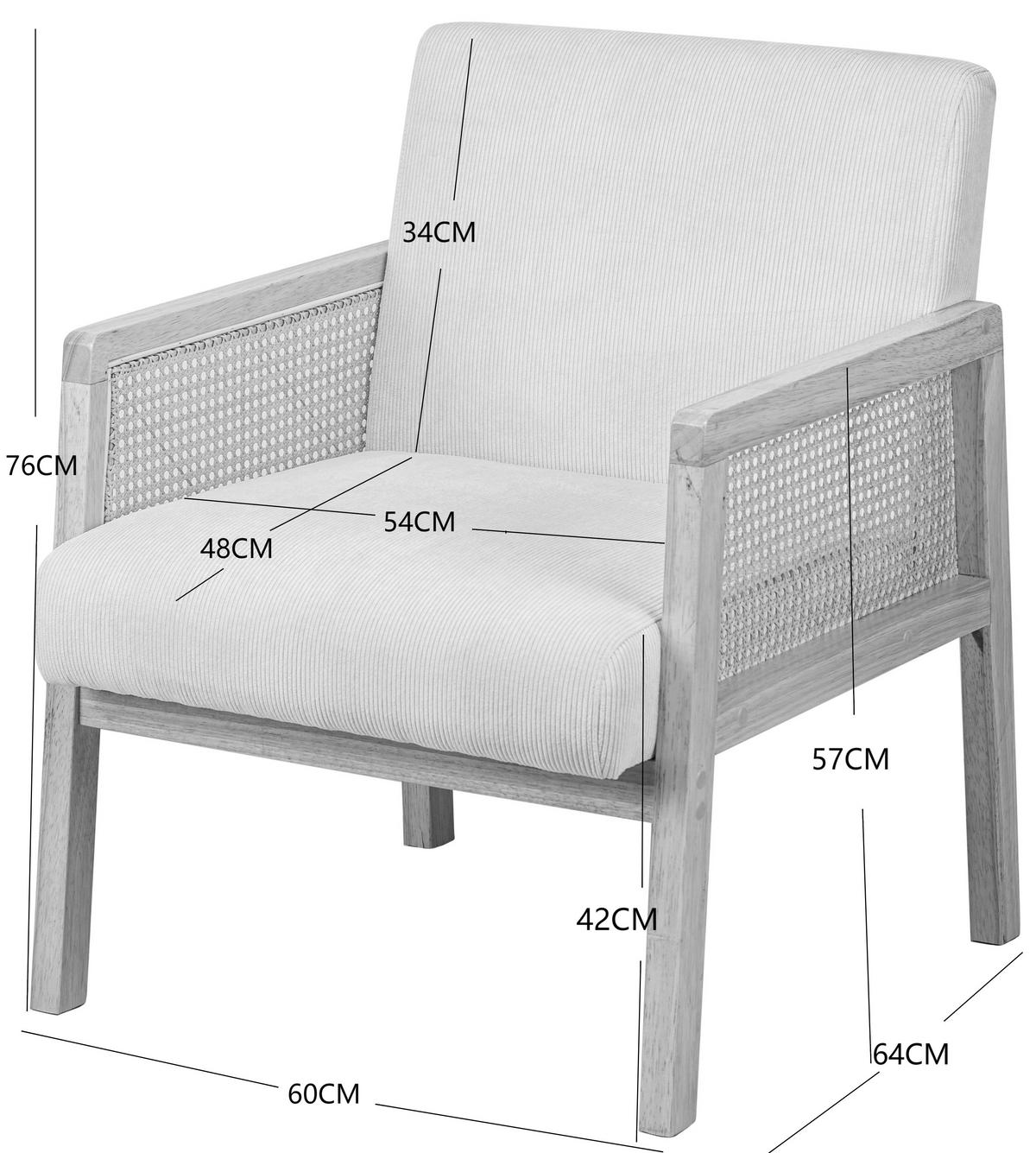 SESSEL Holz Beige - Beige, Holz (60/76/64cm) - Nordlys