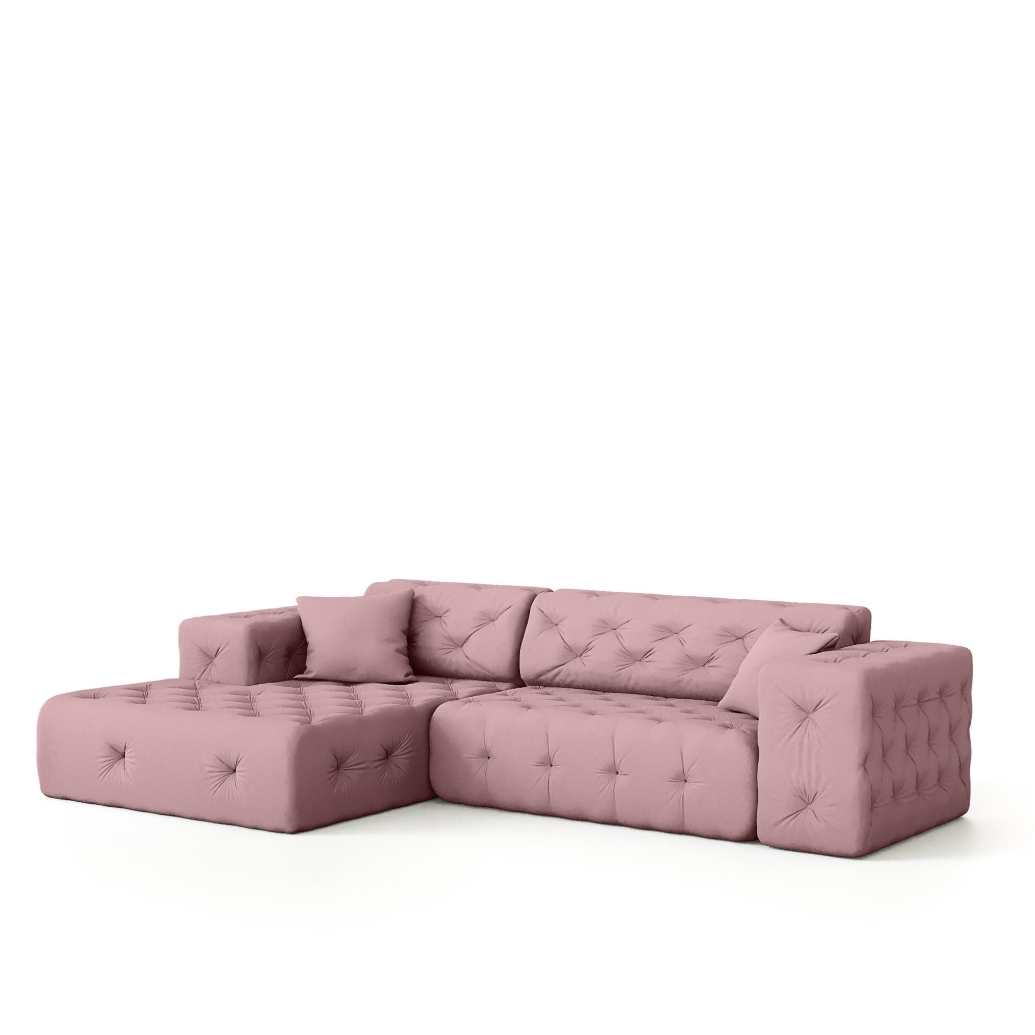 ECKSOFA Chantal - Pink, Holzwerkstoff/Textil (266/171cm) - Fun Möbel