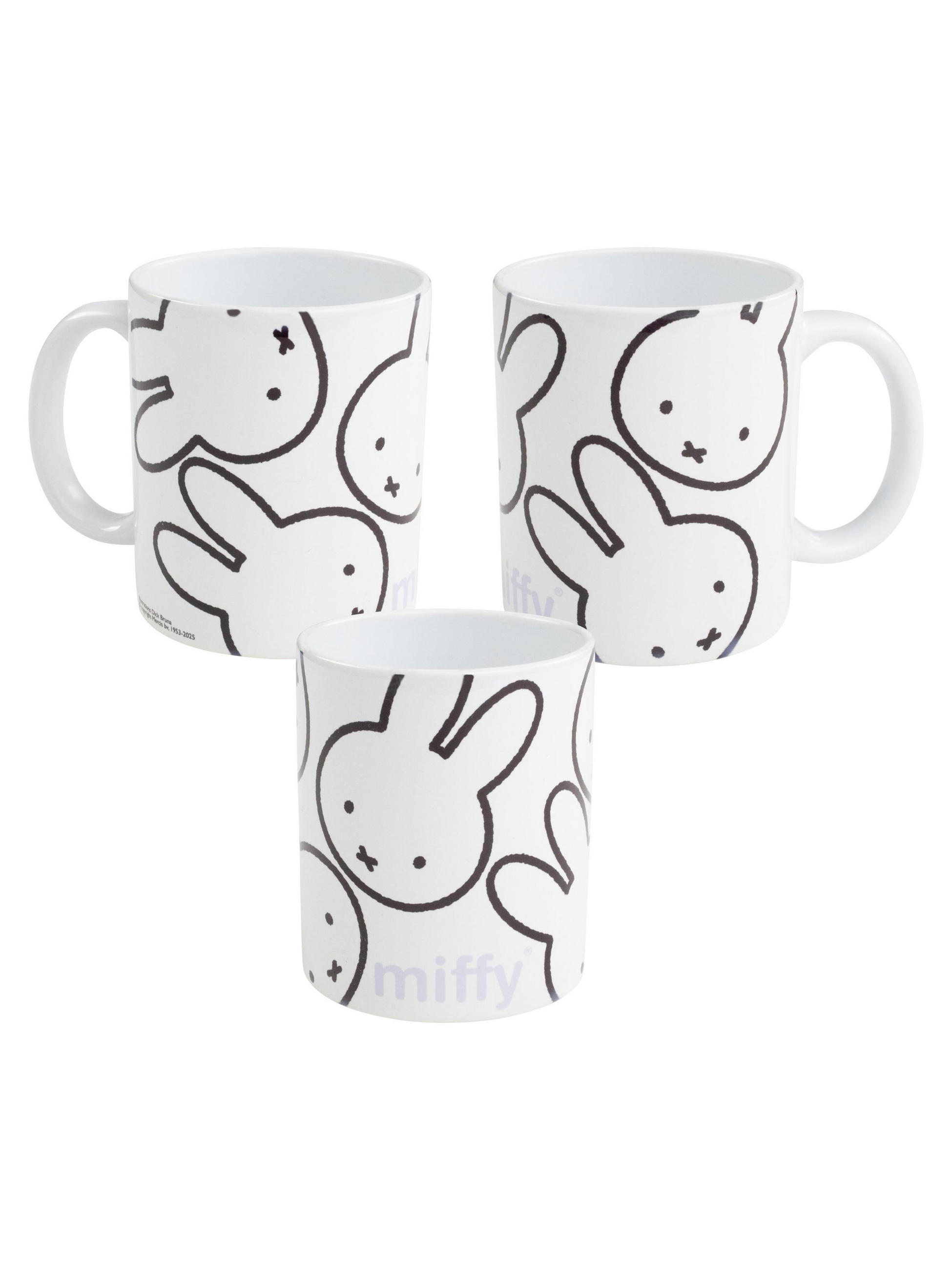 KAFFEEBECHER Miffy Hase Allover Weiß 320 ml - Weiß, Keramik (0.32L) - United Labels