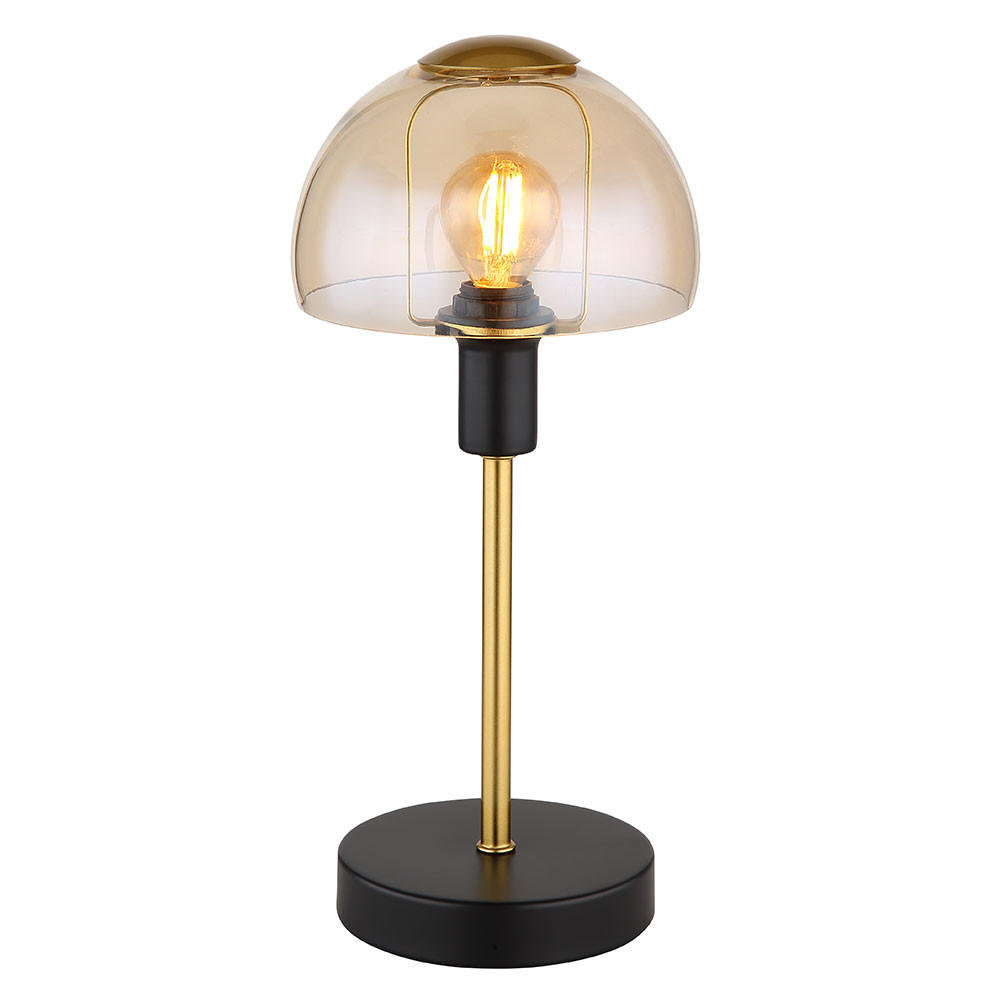 TISCHLEUCHTE Metall Glas Gold - Goldfarben, Glas (15/15/32cm) - Globo Lighting