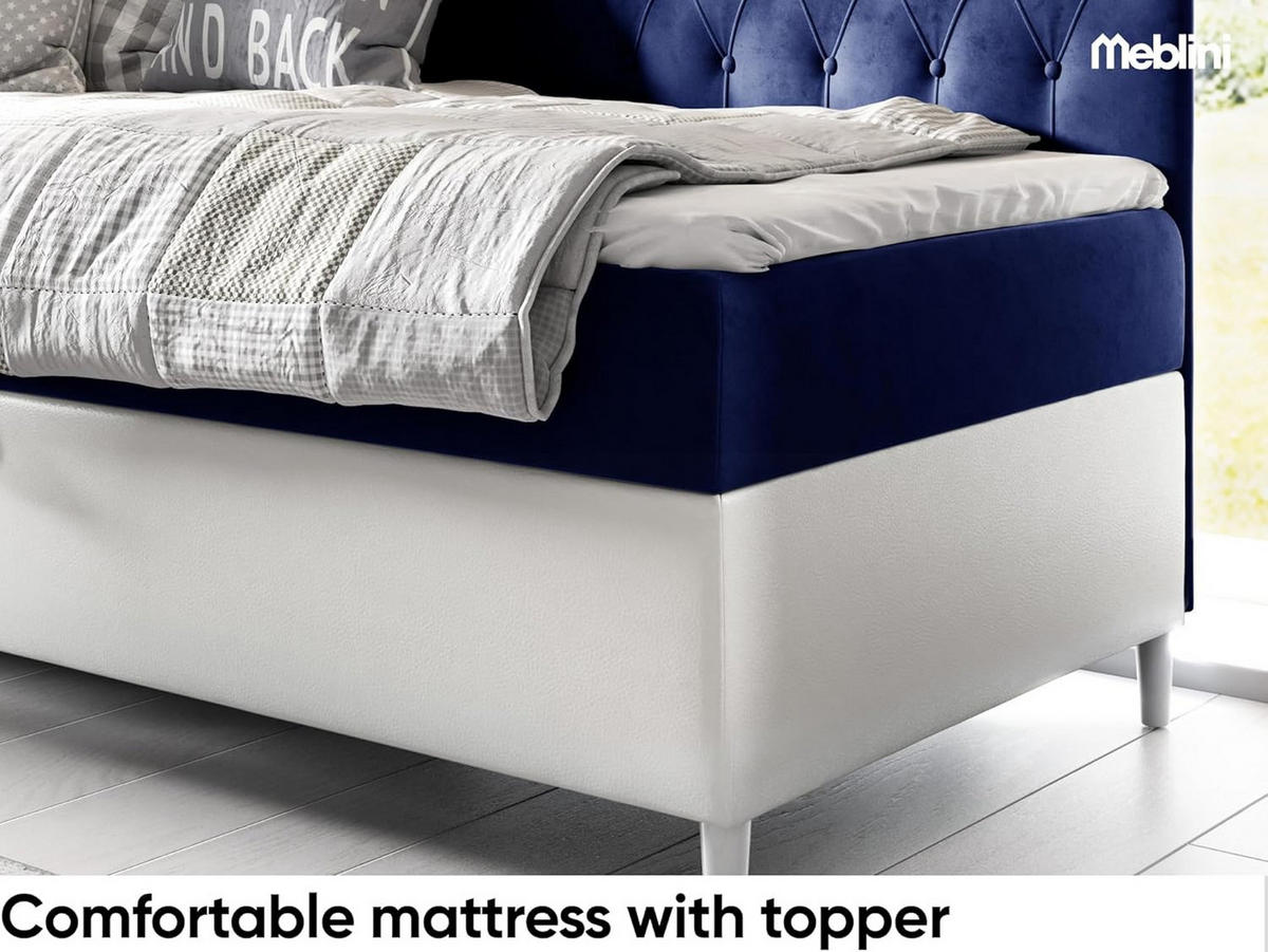 KINDERBETT FLIPPO 3 - Dunkelblau/Weiß, Holzwerkstoff (96/208cm) - Meblini