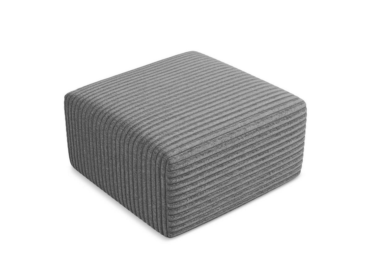 POUF Cord Grau - Dunkelgrau/Schwarz, Holzwerkstoff/Kunststoff (75/37/75cm) - Makamii
