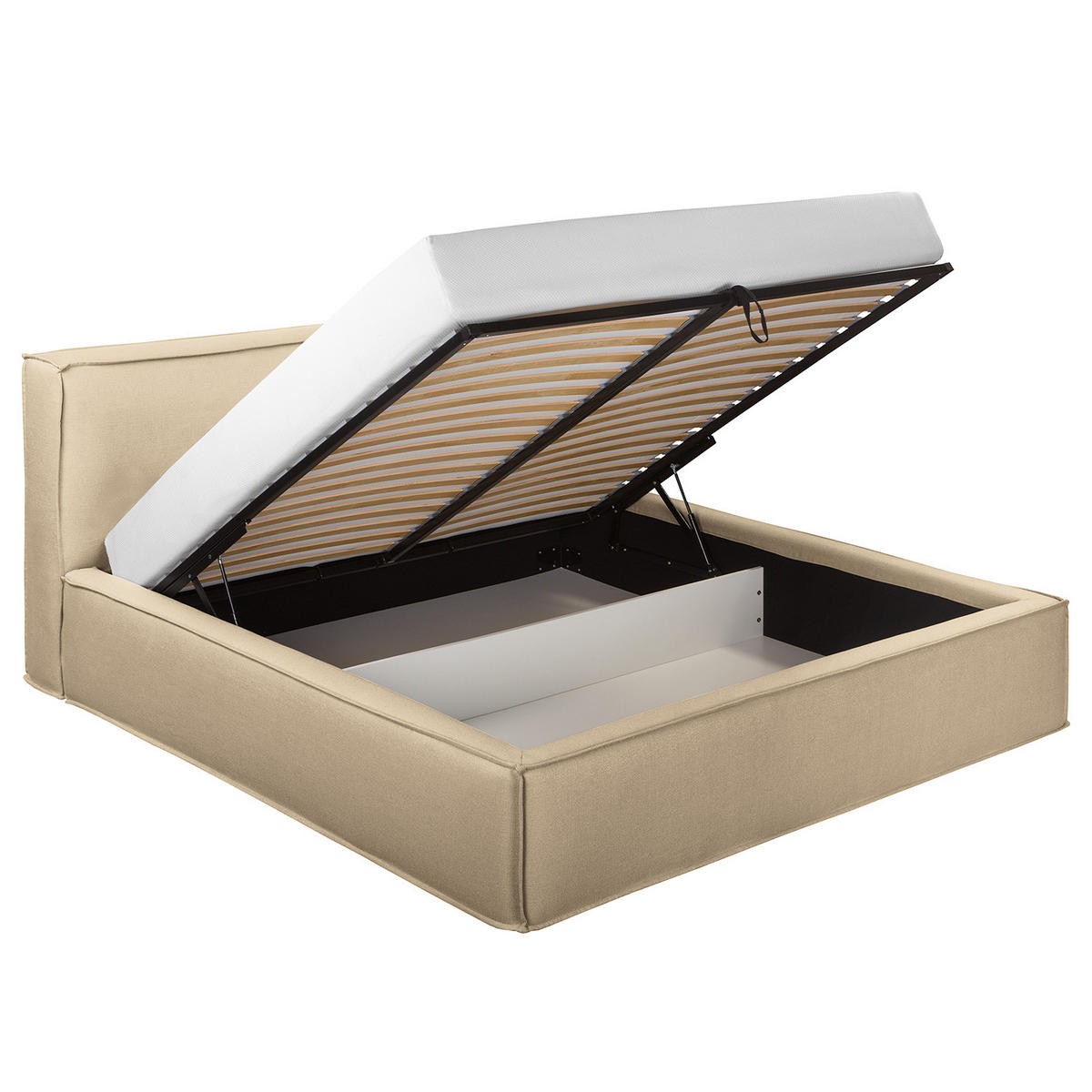 POLSTERBETT - Beige, Textil (200/200cm) - home24