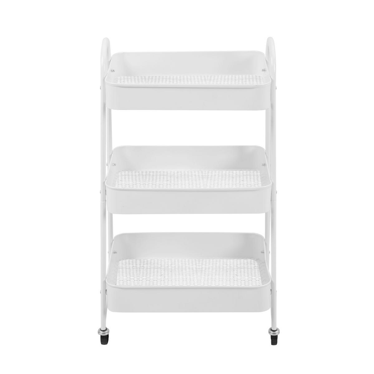 SERVIERWAGEN mit 3 Etagen Weiß - Weiß, Metall (42/80/31.5cm) - SVITA