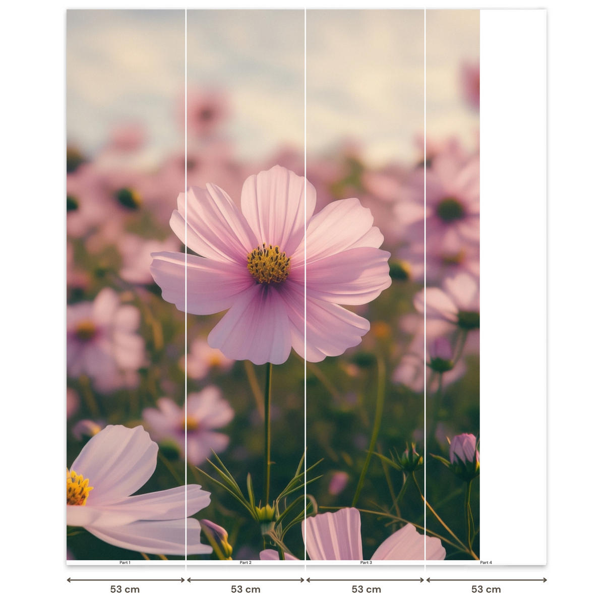 TAPETE - Blumen - Lila - Unscharf - 200x260 cm - Rosa, Papier (200/260cm) - OnlyWow