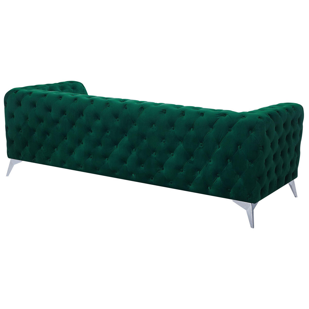 3-SITZER-SOFA Samtstoff Grün Sotra - Hellgrün, Textil (224/70/85cm) - Beliani
