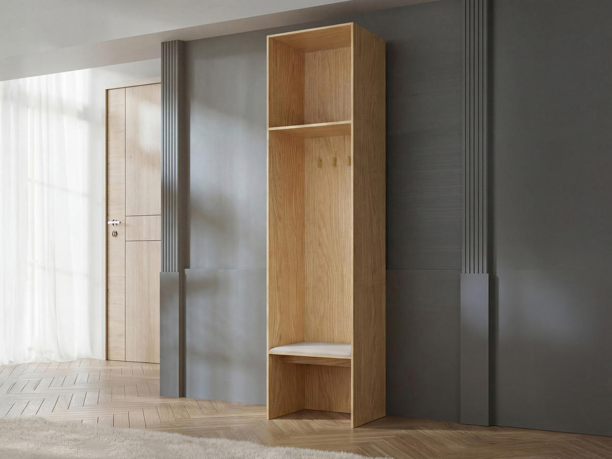 GARDEROBE-SET Soreno II - Eichefarben/Beige, Holzwerkstoff/Kunststoff (193/237/60cm) - MIRJAN24