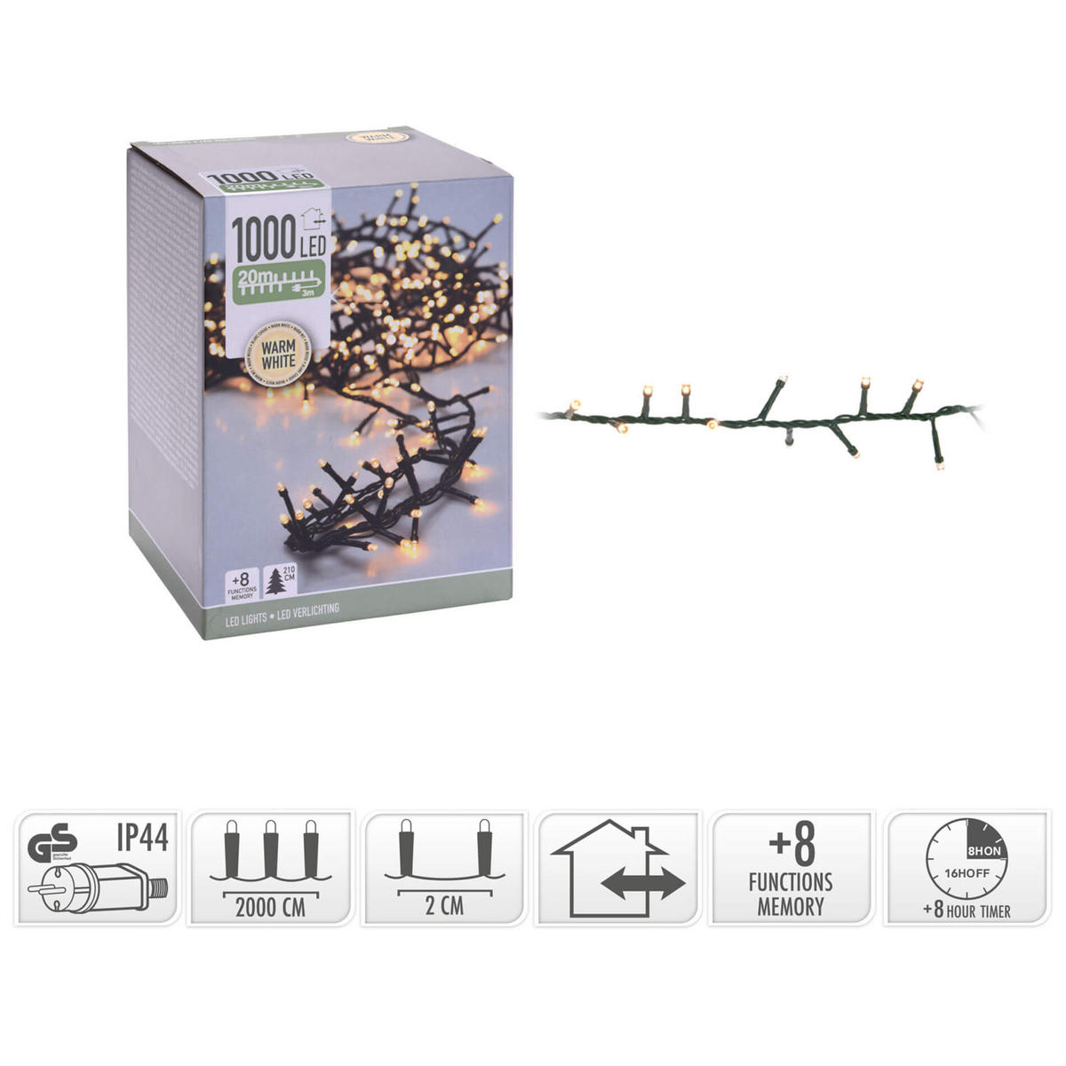 WEIHNACHTSLICHTER Weiß 18/18/20 cm - Weiß, Kunststoff (18cm) - Mobili Rebecca