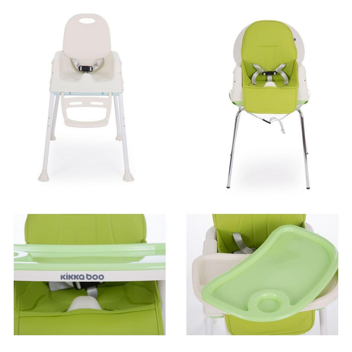 HOCHSTUHL Creamy 2in1 grün Tablet abnehmbar, Höhe verstellbar, 3-Punkt-Gurt - Grün, Kunststoff (53/101/70cm) - Kikka boo