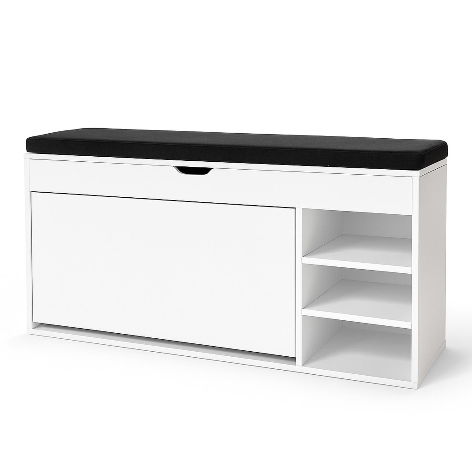 SCHUHSCHRANK Gradia 100/34/50 cm Sitzfläche ausziehbar - Weiß, Holzwerkstoff (34/50/100cm) - BOXIMO