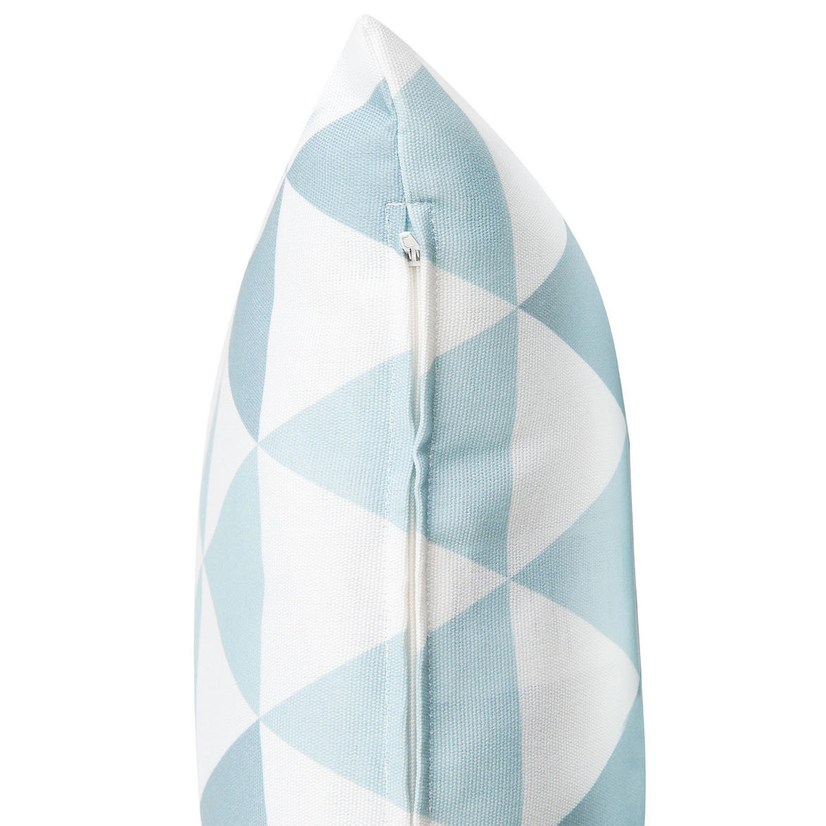 GARTENKISSEN 2er-Set Dreiecke blau/weiß 40/40 cm Trifos - Hellblau, Textil (40/40cm) - Beliani