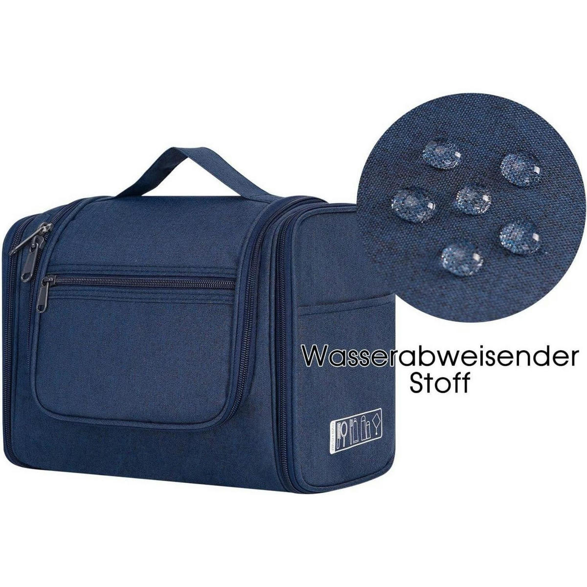 KULTURTASCHE zum Aufhängen Blau 27 x 15,5 x 59 cm - Blau, Textil (5/2/5cm)