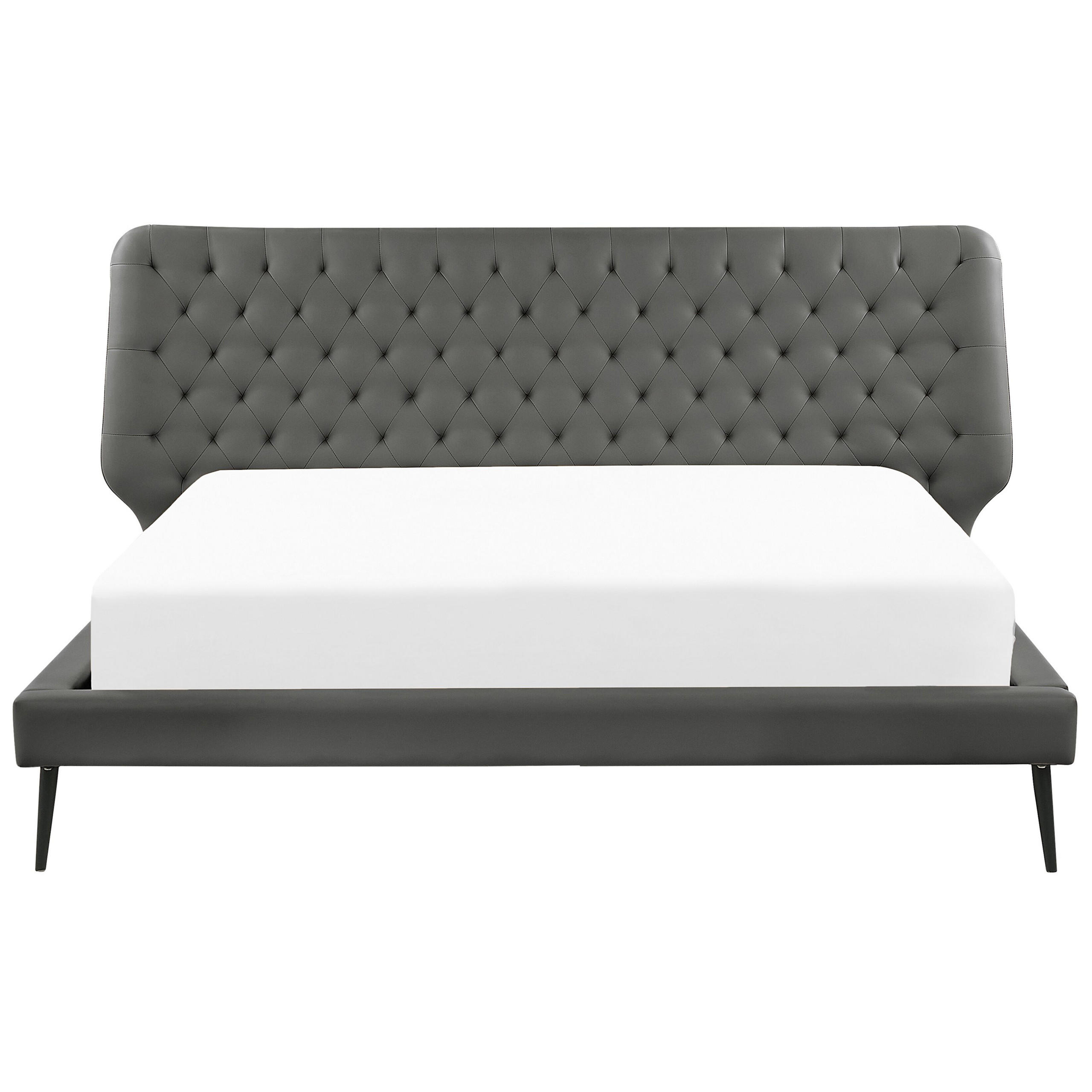 BETT 180/200cm Grau Essonne - Grau, Textil (180/200cm) - Beliani