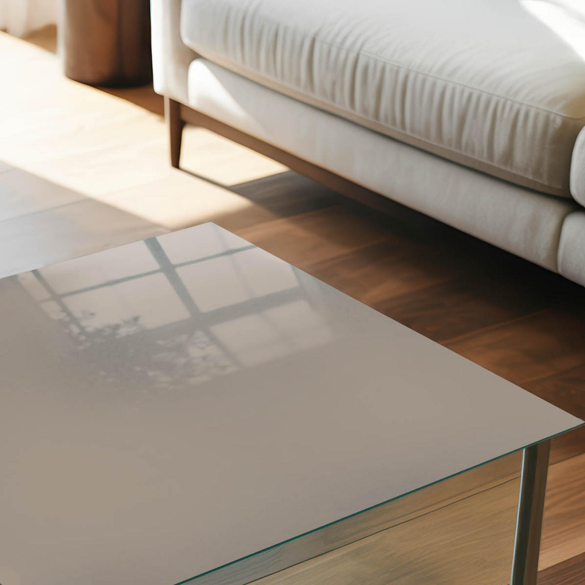 TISCHPLATTE 50x50 cm – Pastellhellbraun - Bordeaux, Glas (50/50/0.4cm) - Wallfluent