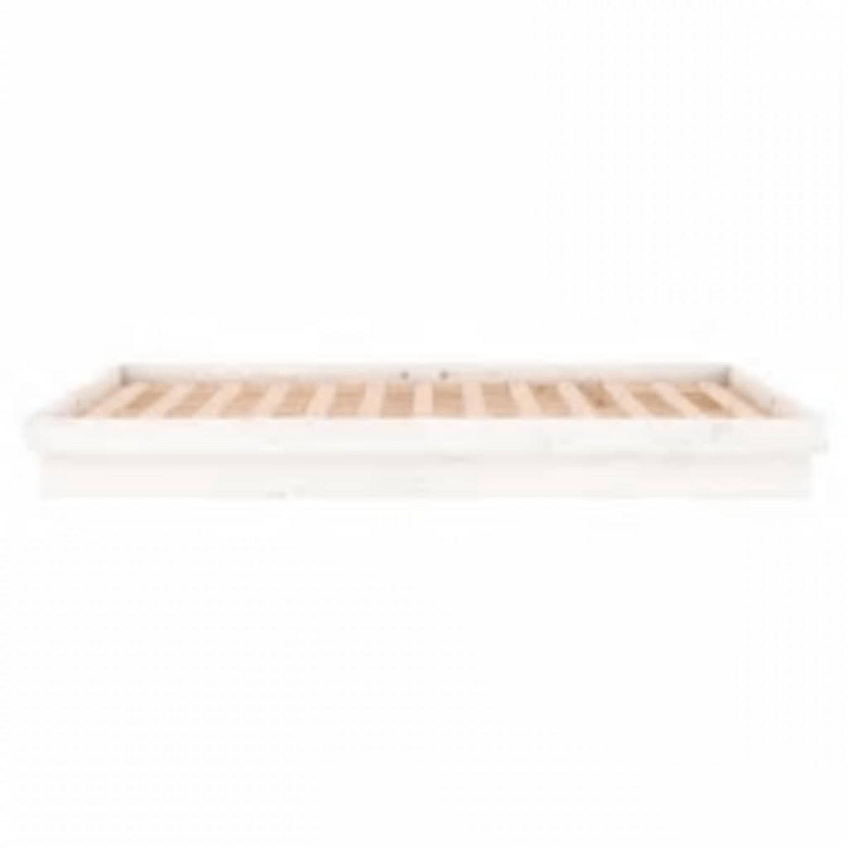 MASSIVHOLZBETT Mit Leds Weiss 160/200 Cm - Weiß, Naturmaterialen (160/200cm) - vidaXL