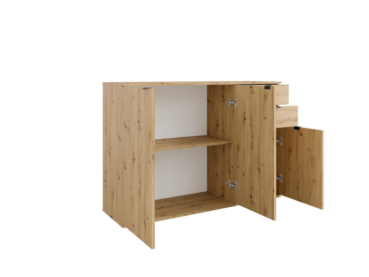 KOMMODE Eiche Artisan 120/82,5/35 - Eiche Artisan, Holzwerkstoff (120/83/35cm) - RAUMHIRSCH FURNITURE