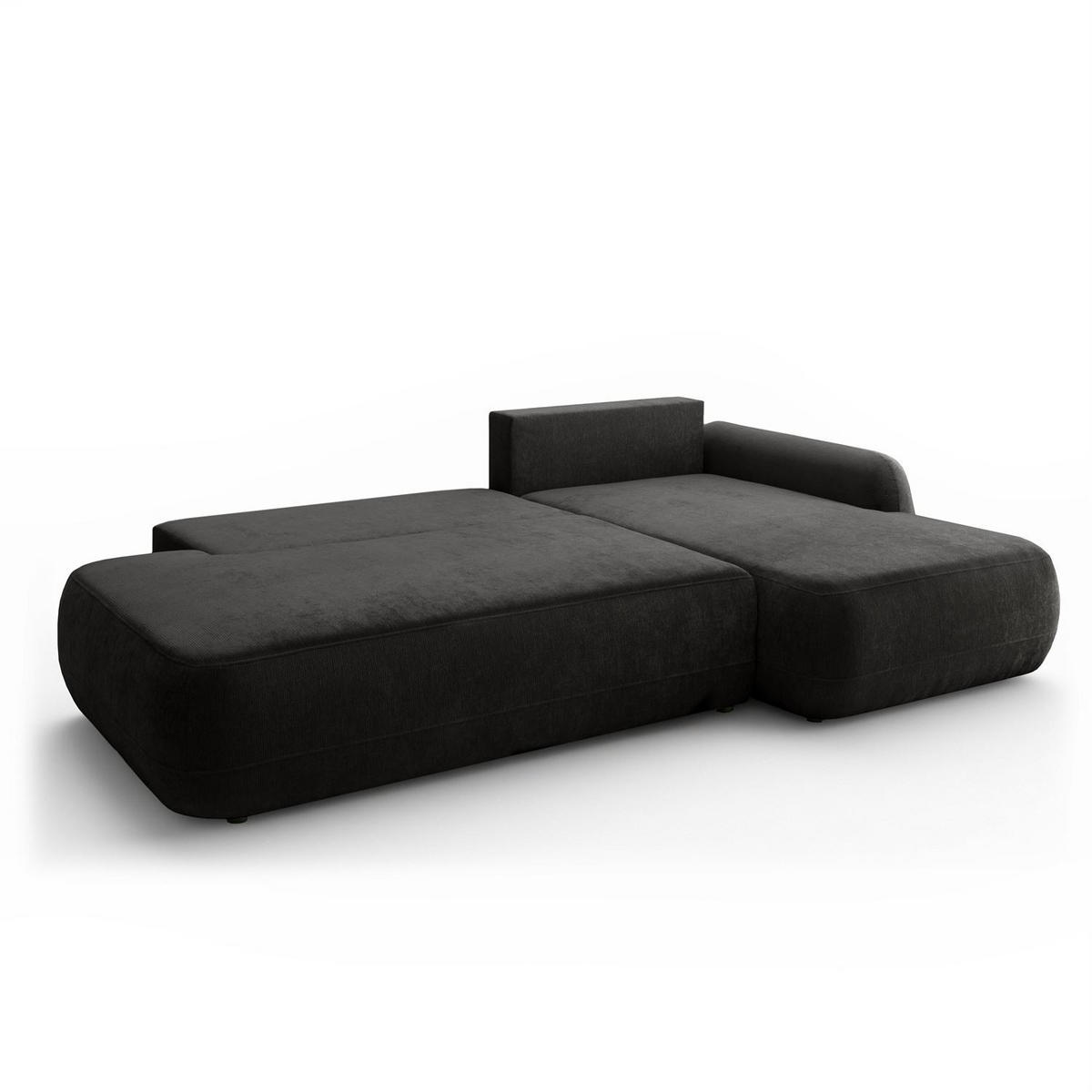 ECKSOFA GOYA mit Schlaffunktion und Bettkasten, Rechte, Perfect Harmony 99 - Anthrazit, Textil (302/184cm) - Lookway