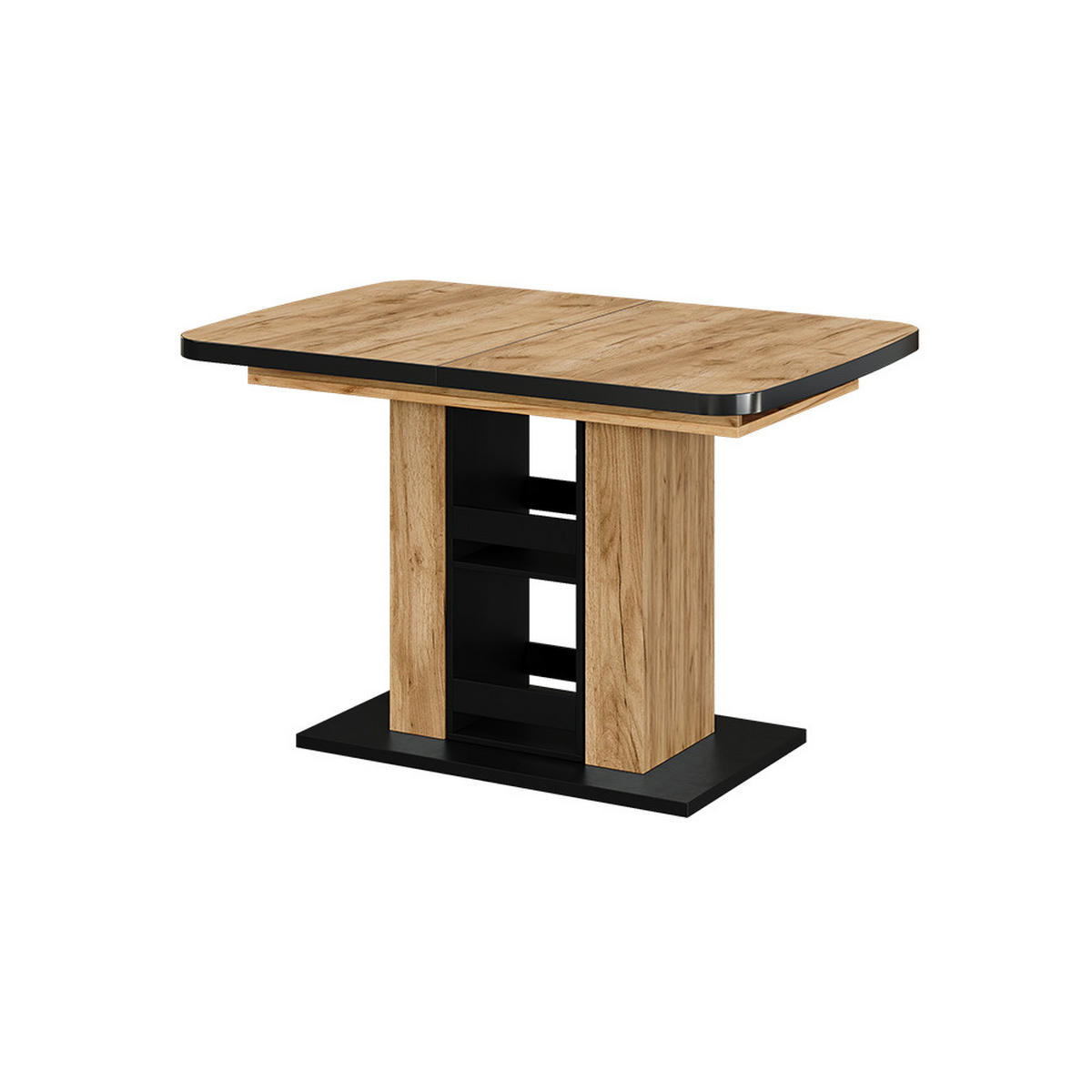 ESSTISCH Fenaro Goldkraft Eiche 120 x 80 cm - Honigeiche/Schwarz, Holzwerkstoff (80/120/76cm) - Vicco