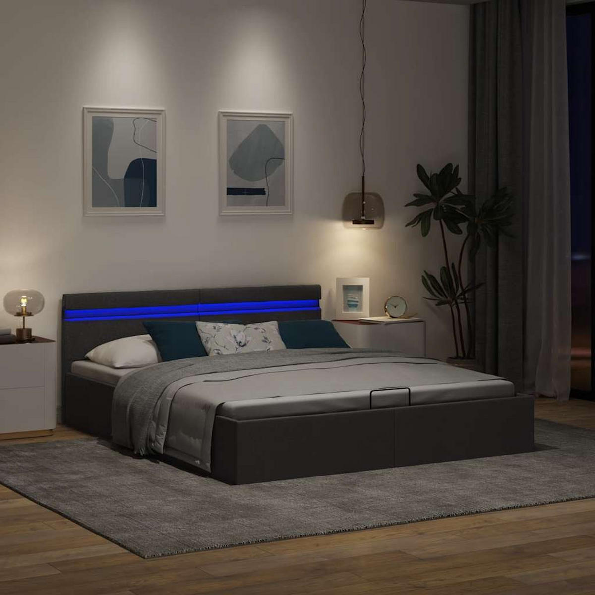 METALLBETT Ibarra 168/211 cm - Dunkelgrau, Metall (160/200cm) - Nettlife