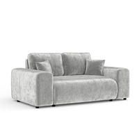 2-SITZER-SOFA Zanzibar Hellgrau Chenille - Hellgrau/Schwarz, Holz/Holzwerkstoff (178/79/108cm) - Maison de Reve