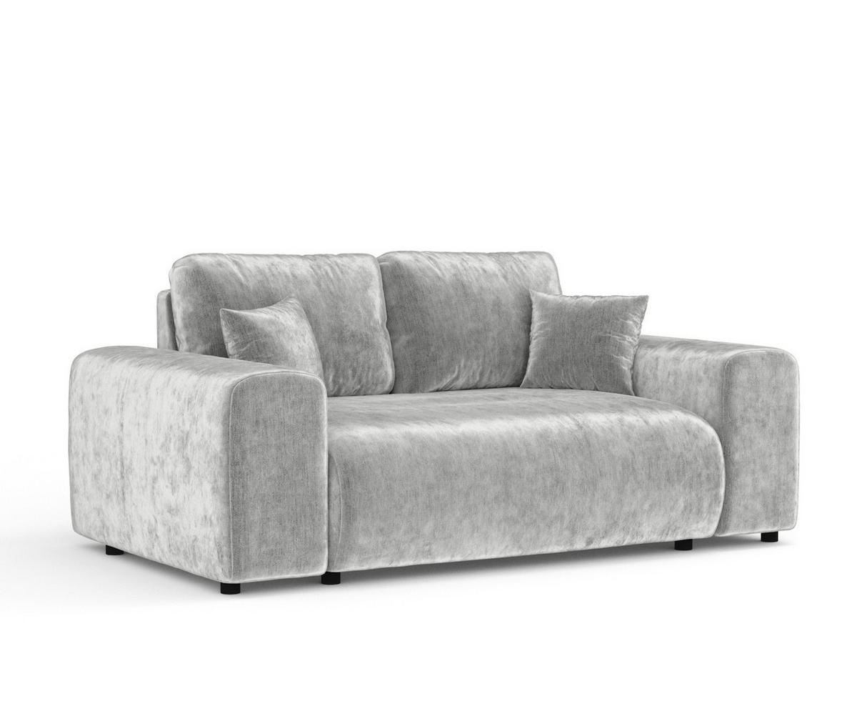 2-SITZER-SOFA Zanzibar Hellgrau Chenille - Hellgrau/Schwarz, Holz/Holzwerkstoff (178/79/108cm) - Maison de Reve