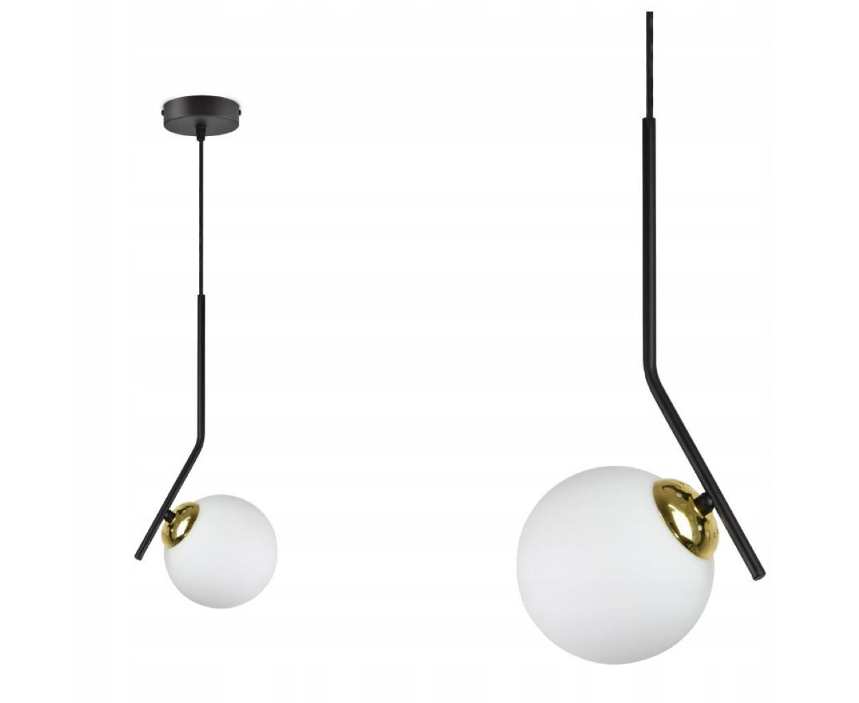 PENDELLEUCHTE Milano Spot - Goldfarben/Schwarz, Glas/Metall (14/14/100cm) - kiki design