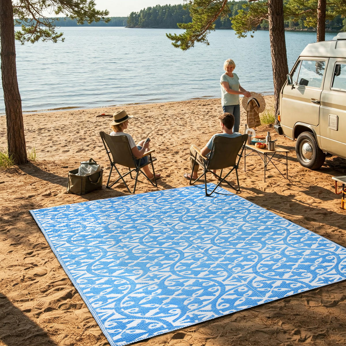 TEPPICH IBIZA Blau 180/270 cm - Blau, Kunststoff (180/270cm) - Tapiso