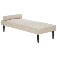 ČALOUNĚNÉ LEHÁTKO CHAISE LONGUE Látka Béžové Mauriac - béžová, textil (74/40/180cm) - Beliani