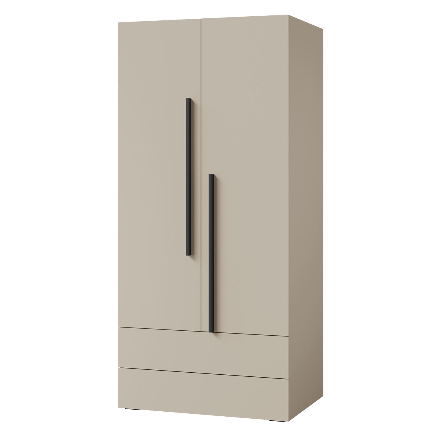 DREHTÜRENSCHRANK Largo mit 2 Türen und 2 Schubladen, für Jugendzimmer, 90 cm, Kaschmir - Kaschmir, Holzwerkstoff (90/195/60cm) - Beautysofa