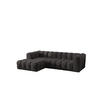 ECKSOFA L-form BALOO L, Chenille-Stoff Moly, Schwarz, Links - Schwarz, Holz (280/193cm) - Kaiser Möbel