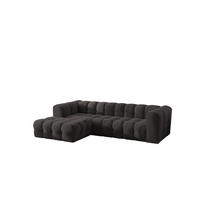 ECKSOFA L-form BALOO L, Chenille-Stoff Moly, Schwarz, Links - Schwarz, Holz (280/193cm) - Kaiser Möbel