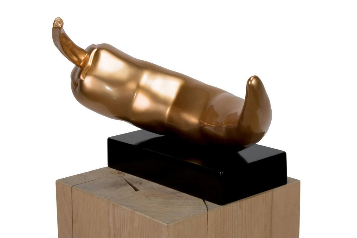 SKULPTUR Gold 48/55 cm - Goldfarben, Stein (4.2/55/17cm) - KUNSTLOFT