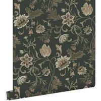TAPETE Blumenmuster 53 cm x 10.05 m - Grün, Papier (53/1000cm) - ESTAhome